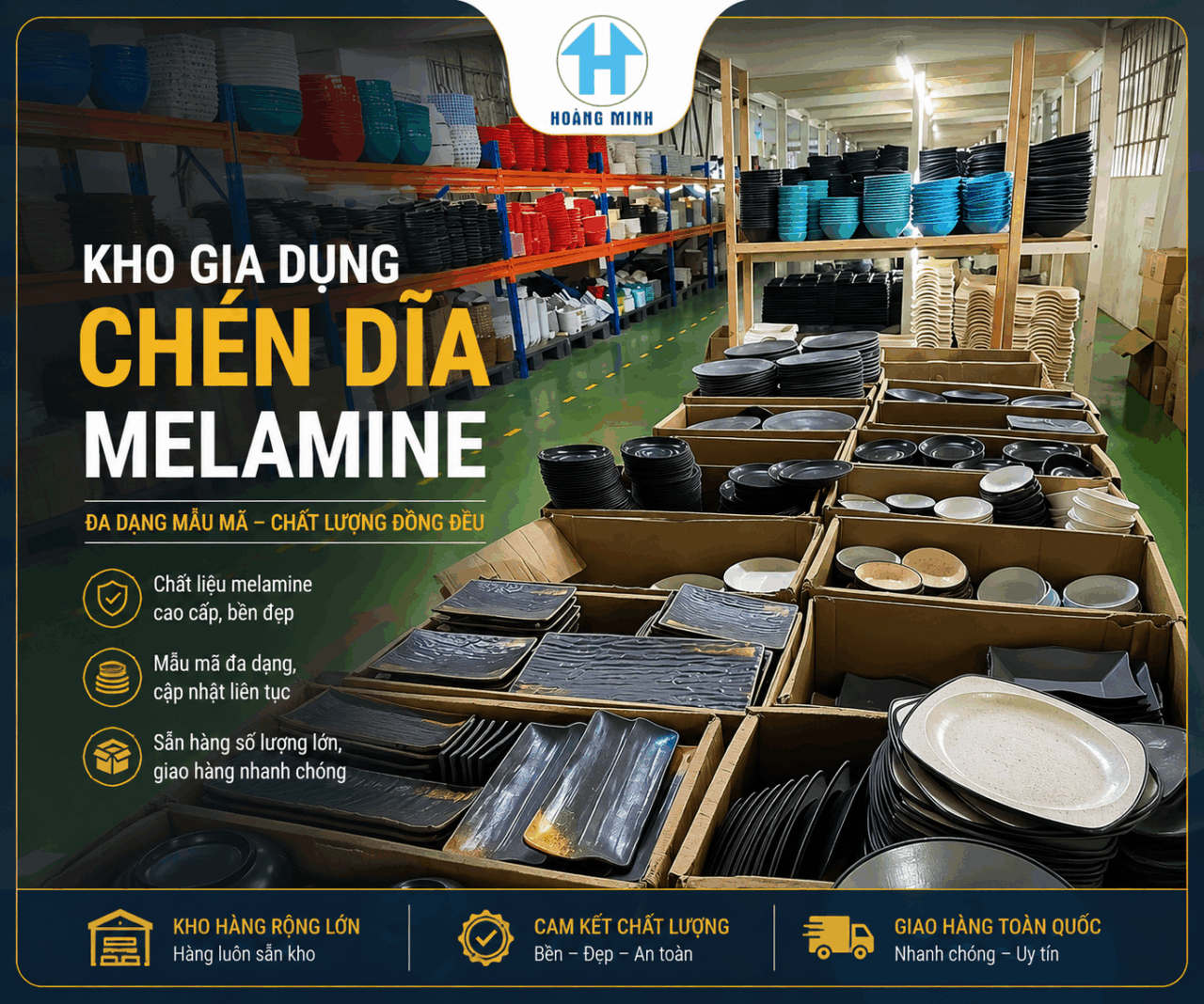 Chén Dĩa Melamine Hoàng Minh: Đa Dạng Mẫu Mã, Chất Lượng Đỉnh Cao, Sẵn Hàng Toàn Quốc