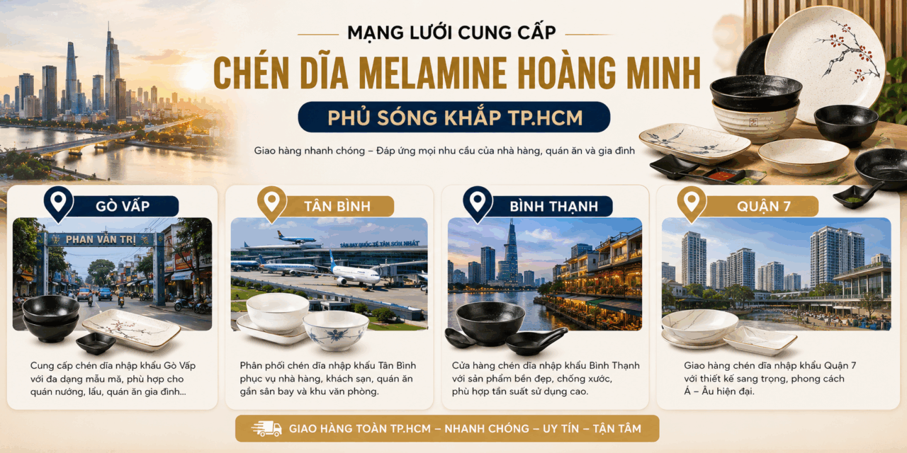 Chén Dĩa Melamine Hoàng Minh – Giải Pháp Bàn Ăn Cao Cấp Cho Nhà Hàng Tại TPHCM