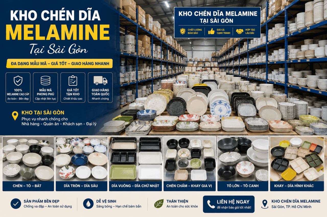 Từ quán nhỏ đến chuỗi lớn: Giải pháp chén dĩa melamine đồng bộ giúp tăng hình ảnh thương hiệu